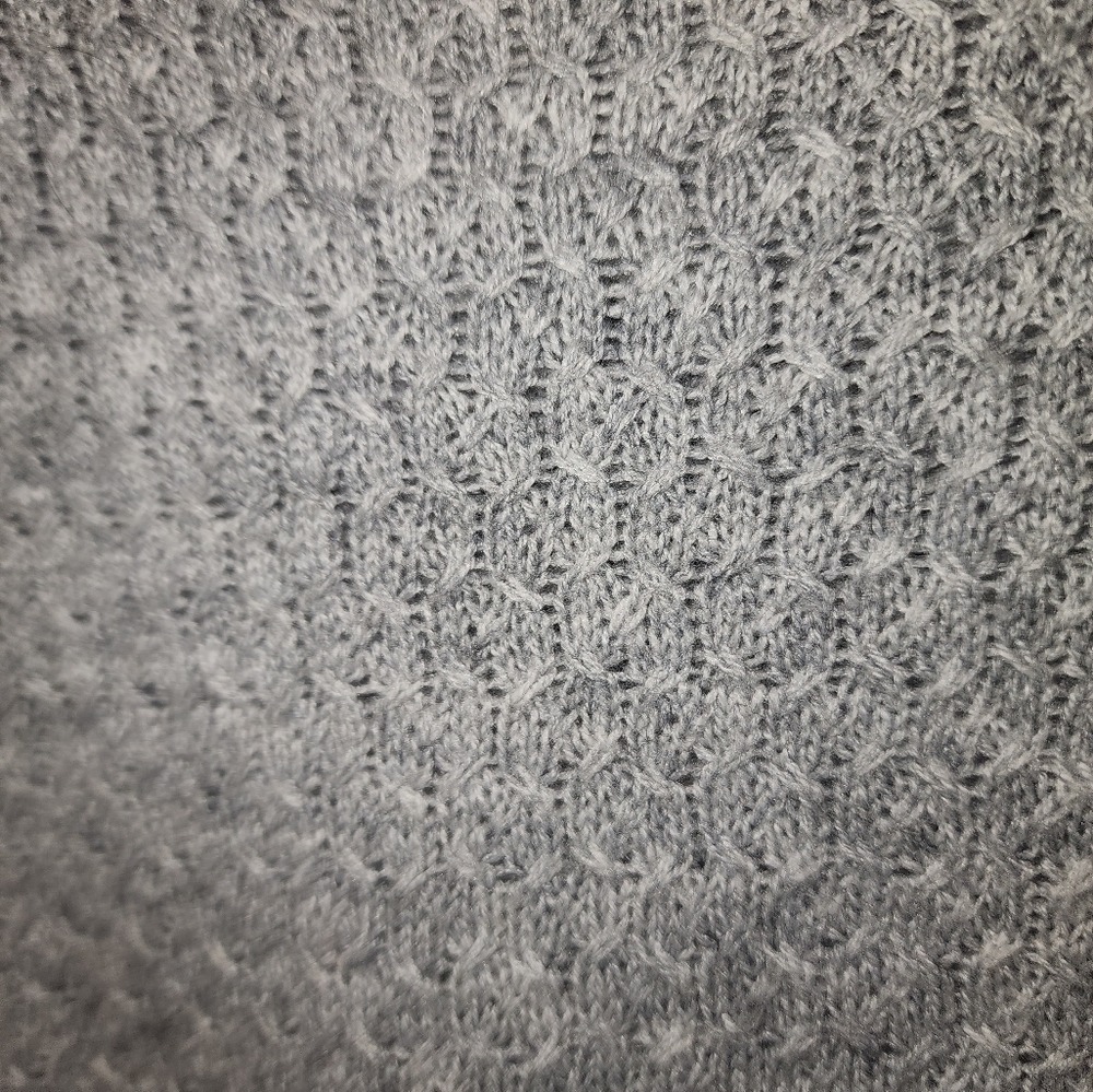 Talbots Gray Knit Wool Blend Medium Petite Long Sleeve Pullover Sweater - Picture 4 of 5